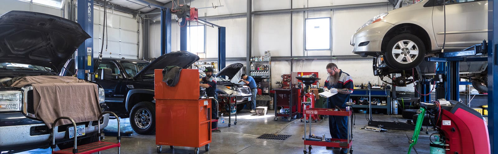 working in the shop